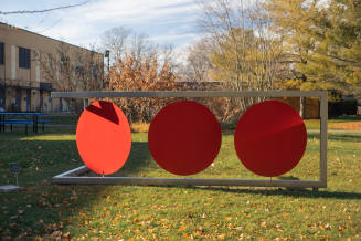 Three Red Discs in a Rectangle